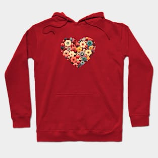 Floral retro heart Hoodie